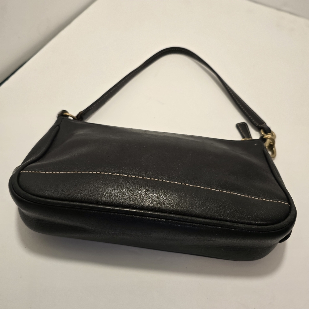 Coach Black Leather Shoulder Bag with Gold Hardware - Picture 8 of 12